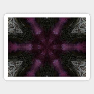 Deep Pink Star with Black Snowflake Sticker